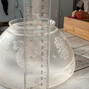 Antique Frosted Glass gas lamp shade with Floral Design